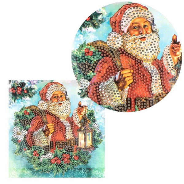 Diamond-Painting-Grußkarte, Strass, Frohe Weihnachten, 16cm x 16cm, inkl. Zubehör
