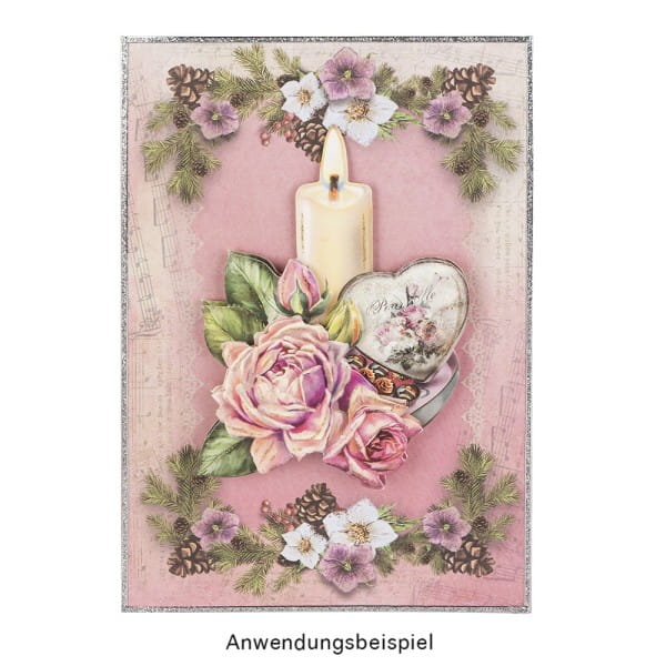 Motiv-Grußkarten, Christrosen-Rahmen, 11,5cm x 16,5cm, 5 Farben, inkl. Umschläge, 10 Stück